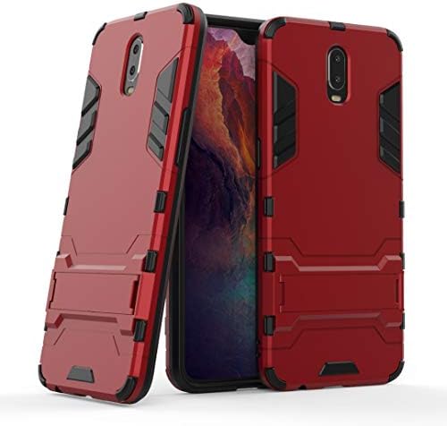USPANDI Phone Cases Covers, 2 in 1 Dual Layer with Stand Armor Defender Shockproof Protective Hard Case for OPPO R17 (Color : Red)