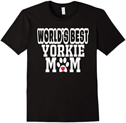 Men's World's Best Yorkie Mom Dog Lover T-Shirt 3XL Black