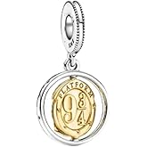CHARMY’S Platform 9 3/4 Silver Charm Compatible with Pandora Bracelets Sterling Silver Train Station Charm for Women Collectible Charms for Pandora Style Bracelet Jewelry Gift