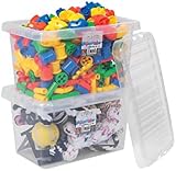 TENLITE Pack of 2 Large Storage Box with Lid 25 Litre Clear Stackable Nestable view 6