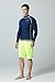 TSLA TM-MZS03-BLK_Large Men's UPF 50+ Zip Front Long Sleeve Top Rashguard Swimsuit MSZ03