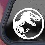 JURASSIC PARK White Sticker Decal T-REX DINOSAUR TYRANNOSAUR White Sticker Decal