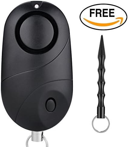 San Kara Personal Security Alarm 140db,mergency Alarm Keychain with Mini LED Flashlight, with 1pcs Self-defense Stick, Super Loud Anti-Rape, for Women, Kids, Elder and Night Workers (Black) (1pcs)