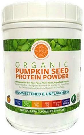 Organic Pumpkin Seed Protein Powder: The World's Best Tasting &amp; Most Complete Plant-Based Protein Powder; Vegan, Paleo -20 Servings Unsweetened Unflavored - 2.2 lbs.