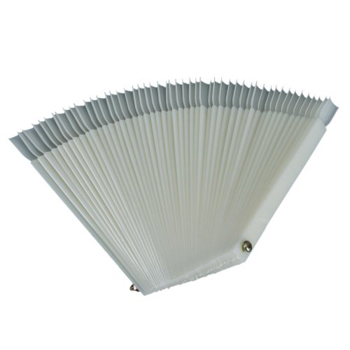 Beautiline 50 Pcs White Fan-shaped False Fake Nail Art Tips Sticks Polish Gel Salon Display Chart Practice Tool