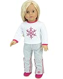 Snowflake T & Snowboard Pants | Doll Ski or Snowboard Outfit, 18 Inch Doll Clothes Fits American Girl Dolls | 2 Piece