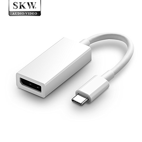 SKW T-C006 Type C to Mini Display Port Adapterï¼ŒMini DP Adapter Cable With Aluminium Case Support 4K resolution Thunderbolt CABLE 3 Compatible for Apple New Macbook, ChromeBook Pixel macbook case- Grey