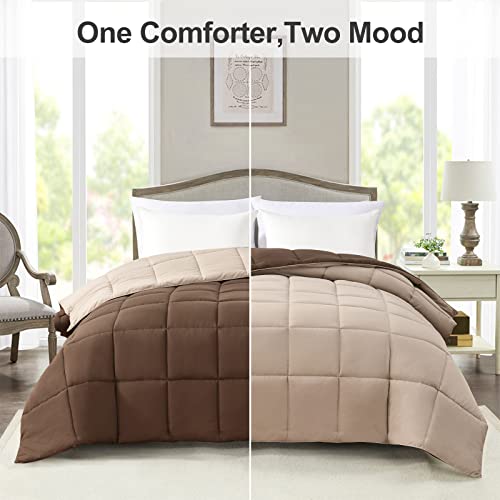 Homelike Moment King Lightweight Comforter Brown All Season Down Alternative Bed Comforter