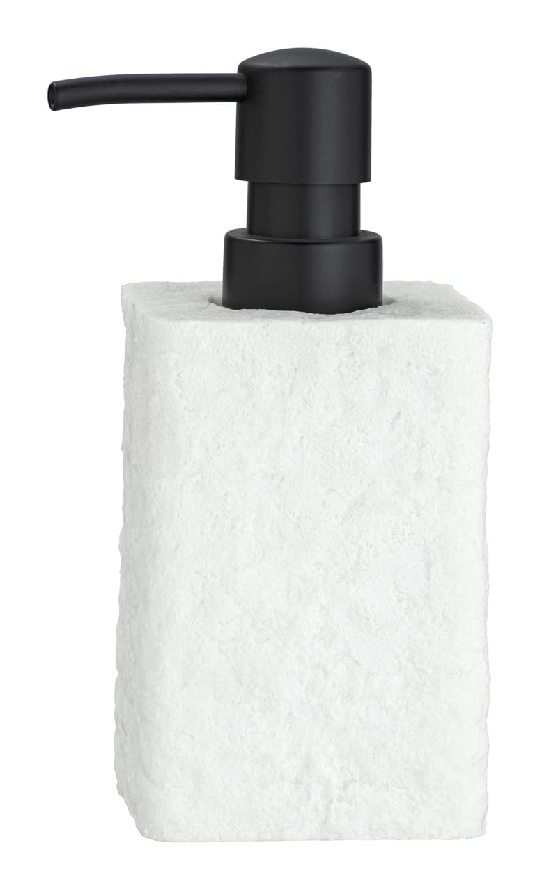 WENKO Villata White Liquid Soap Dispenser 0.3 L, Polyresin, 15 x 7 x 7 cm