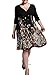 VIGVOG Women's Sexy Plus Size Floral Print Wrap A-line Black Dress