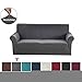 Argstar Jacquard XL Sofa Slipcover, Gray Stretch Oversized Couch Slip Cover, Spandex Furniture Protector for Large 3 Cushion Seater Living Room, Machine Washable