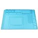 Heat Insulation Silicone Repair Mat, Large Silicone Repair Mat for Soldering Iron, Phone and Computer Repair, Heat Gun, Electronics Repair Disassembly (17.79''&times;11.69'') - Blue primary