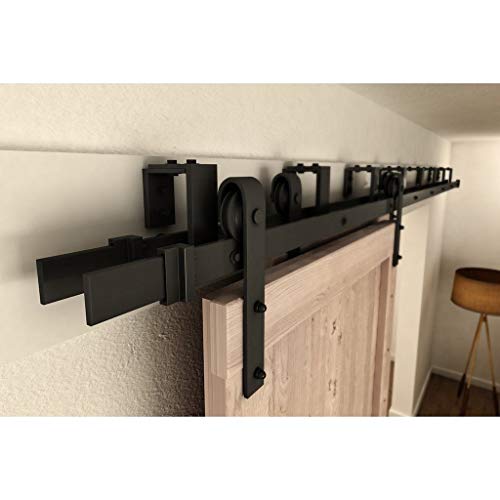 Homacer Sliding Barn Door Hardware Bypass Double Door Kit