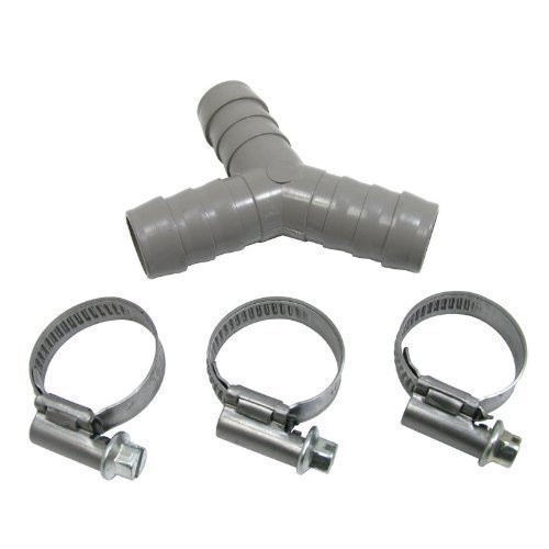 First4Spares Universal Washing Machine Pipe Tube Y Piece Drain Hose Connector And Clips Kit 19Mm
