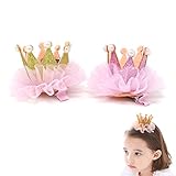 Honbay 2PCS Princess Crown Pearl Hairpins Hair Clips Barrettes Hair Accessories