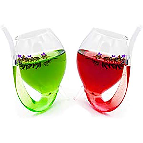 OMKMNOE Cocktailgläser, Partygläser Mit Trinkhalm/Glasstrohhalm Im 2Er-Set Edles Design Füllmenge,Clear – Bild 7