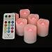 Frostfire Mooncandles - 6 Indoor and Outdoor Color Changing Votive Candles with Remote Control & Timer (Batteries Included)