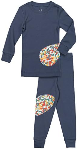 Little Twig & Sparrow Boys Grey With Cross Patch 2 Piece Pajama Set