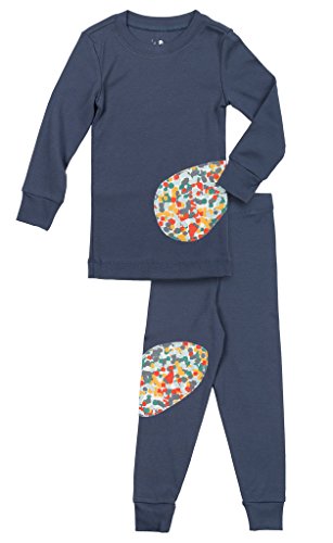 Little Twig & Sparrow Boys Grey With Cross Patch 2 Piece Pajama Set