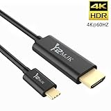 YRMJK USB-C to HDMI Cable 6ft/1.8m (Thunderbolt 3 Compatible), USB 3.1 Type-C Male to HDMI Male Cable 4K@60Hz Adapter Cable for 2016 MacBook Pro, 2015 Macbook, Samsung Galaxy S8/S8+