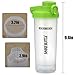 HOOPLE Shaker Bottle Protein Powder Shake Blender Gym Smoothie Cup, BPA Free, Auto-Flip Leak-Proof Lid, Handle with Ball Included - 24 Ounce (Green)