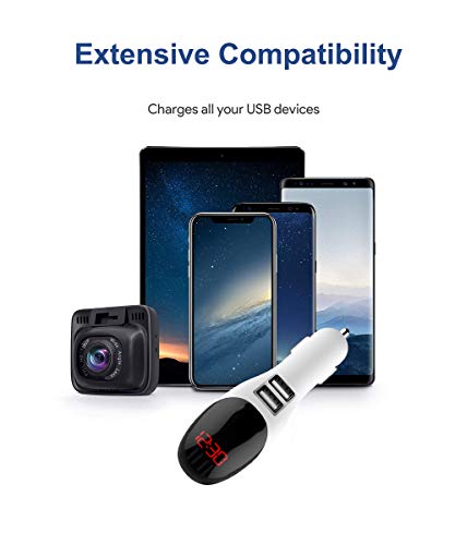 image for Oulin USB Car Charger, 3A Dual USB Port Quick Charge 3.0 2in1 Air Puri