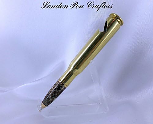 Hand Crafted 50 Caliber Machine Gun Cartridge & Bottle Opener Pen w/Rattler Snakeskin