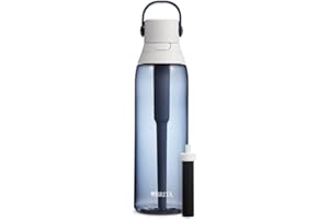 Brita Filtering Water Bottle with Straw, BPA-Free Water Bottle for Sports, Travel or Hiking, Easy-carry loop, Leak-proof lid,