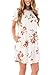 Astylish Women Casual Floral Print Short Sleeve Pocket Loose T-Shirt Mini Dress