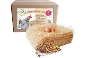 Fresh Eggs Daily Natural Aspen Chicken Nesting Pads for Laying Hens Large 13 x 13 (6 Pack) Plus 2oz. Sample of Coop Confetti Nesting Herbs