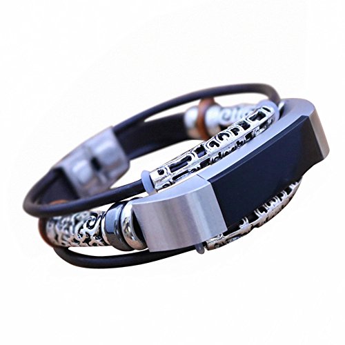 Alonea Replacement Leather Wristband Band Strap Bracelet For Fitbit Alta/Fitbit Alta HR (A)