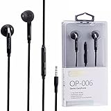 Optionz Headphone with Microphone Earphone Stereo Headset for All Android Phones (Compatible with Samsung, HTC, LG, Motorola, Alcatel, ZTE, and all Android Phones) (Black)