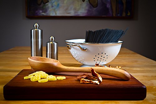 Earlywood 13-Inch Large Soup Ladle Spoon - Wooden Kitchen Ladle for Cooking or Serving Big Batches of Soup, Chili, Hearty Meals - Hard Maple Wood Ladles - Wooden Utensils Hand Crafted in USA
