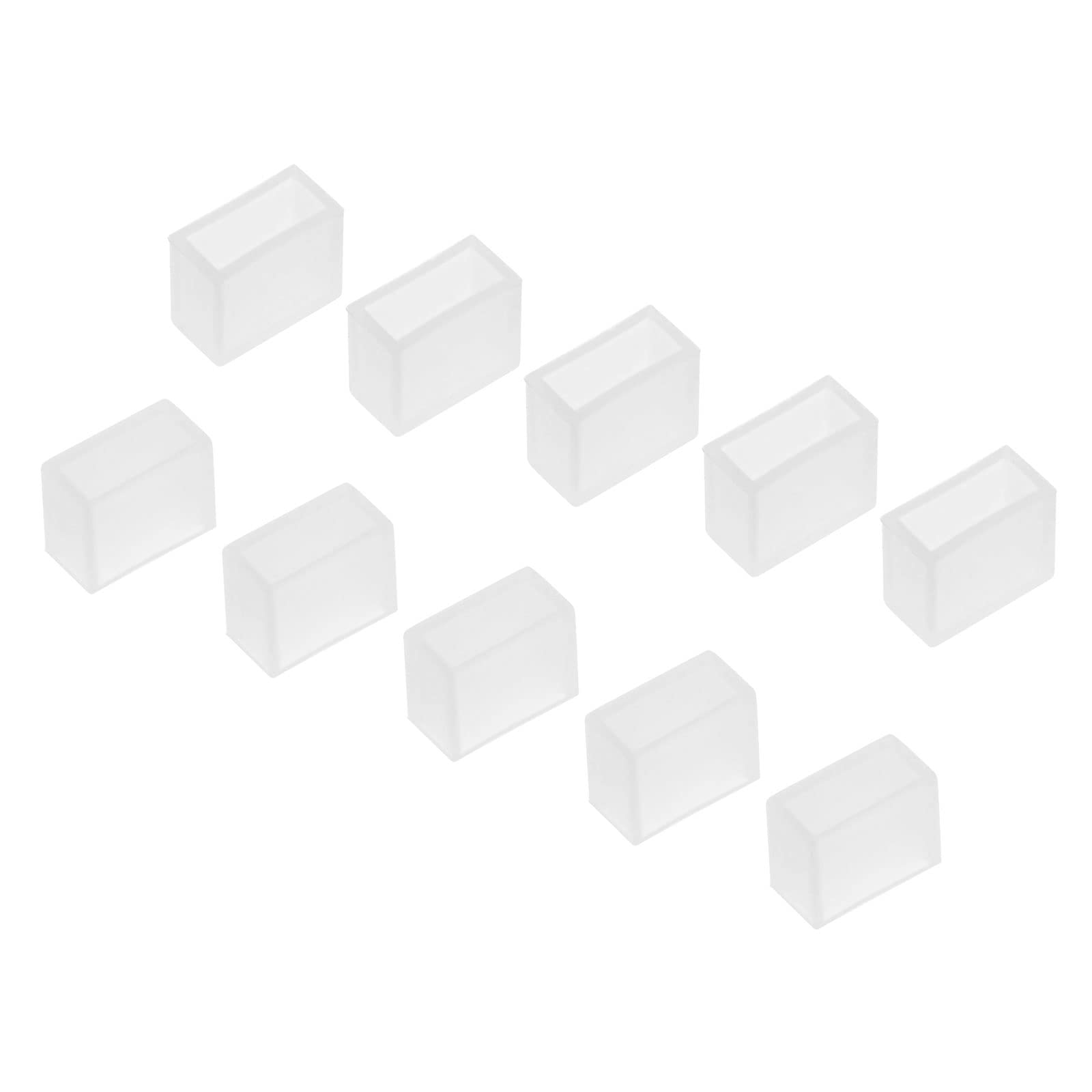 YOKIVE 50 Pcs Silicone Plug, LED Tube Strip End Cap Cover Waterproof, Great for Office, Home (White, Fit for 3528 8mm Wide Strip) — image 1
