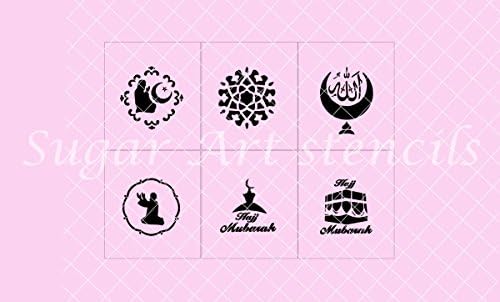 Ramadan Eid Hajj Mubarak cookie stencils set of 6 Islamic designs SL20126