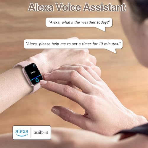 Smart Watch for Men Women with Bluetooth Call,Alexa Built-in Smartwatch,1.83"DIY Dial Fitness Watch with Sleep Heart Rate SpO2 Monitor,100+ Sport Mode,IP68 Waterproof Watch Compatible with Android iOS