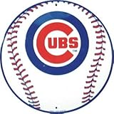 Chicago Cubs 12 inch Baseball Style Metal Circle Sign