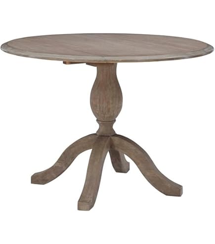 Safavieh Home Collection DTB1000 Tavolo Da Pranzo Forest Con Foglie Cadenti - Base A Piedistallo - Finitura Nero Corvino - 110x110x78 Cm - 2