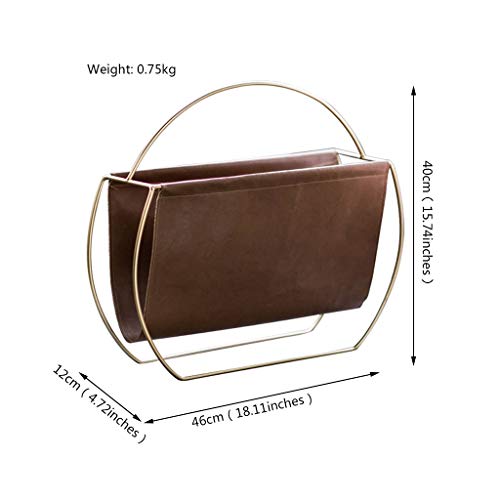 Newspaper Baskets Magazine Racks Newspaper Holder Metal Floor Newspaper Rack Office School Magazine Rack Home Storage Storage Magazine Basket (Color : Brown, Size : 404612cm)