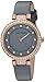 Armitron Women's 75/5455GYRGGY Swarovski Crystal Accented Rose Gold-Tone and Grey Leather Strap Watch