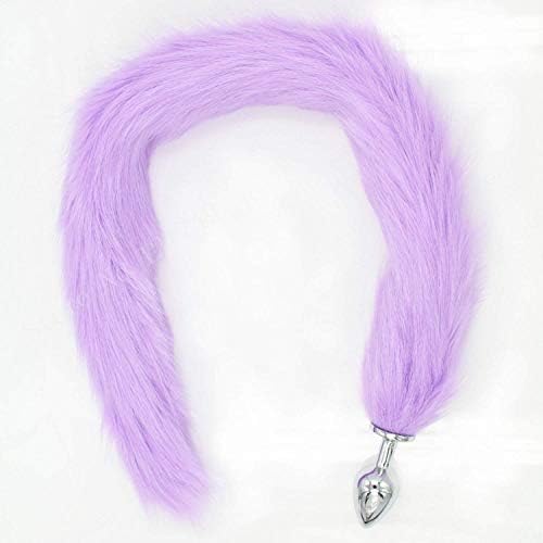 vndsw tshirt Hollow Plug Būtt 80CM Long 5 Colors Faux Fox Tail Metal Anál Plug Sexxy Tail Būtt Plug Fetish Cosplay Sexx Toys for Women Men Pleasure,Large Purple,Pigtail Plug Būtt Princess