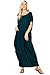 Annabelle Women's Scoop Neck One Off Shoulder Caftan Sleeve Draped Maxi Dresses with Side Pockets