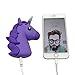 DBigness 2600mAh Purple Unicorn Cute Funny Cartoon Gift PVC External Battery Portable Charger Backup Pack Power Bank for iPhone 7 7 Plus 6 6S Plus 5S 5C SE 4S and Android Phones