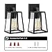 Emliviar Outdoor Wall Sconces 2 Pack, 1-Light Porch Lights Fixture, Black Finish with Clear Bevel Glass, OS-1803AW1-2PK