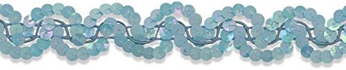 Decorative Trimmings Sequin Trim New Orleans,Party Blue Gem, 6 YD