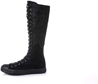 knee high canvas shoes