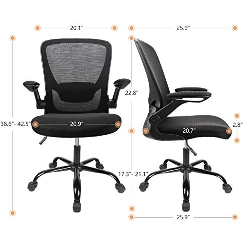 Ergousit Ergonomic Home Office Chair, Mesh Office Chair Flip Up Arms