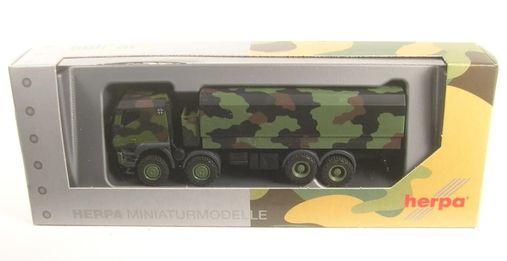 herpa truck model Iveco Trakker 8x8 protected platform truck, on a scale of 1 : 87, plastic miniature, made in Germany, model building, collectors edition