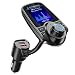 Nulaxy Bluetooth FM Transmitter for Car, 1.8" Color Screen Radio Adapter W QC3.0 & 5V/2.4A Charging, Handsfree Call, Support microSD Card, Aux Play, EQ Modes - KM18 [Upgraded Version] Black