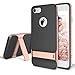 iPhone 7 Case, ROCK [Royce Stand] - Black & Rose Gold [Ultra Thin][Kickstand][Metal Texture Side Buttons][Dual Layered][Slim Fit][Hard PC + Soft TPU] For Apple iPhone 7 (2016)